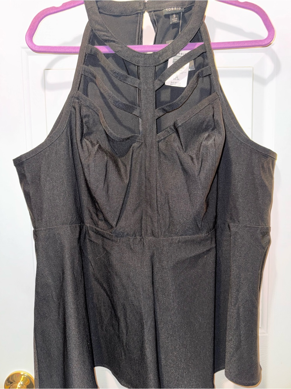 Torrid Black Strappy Halter peplumTop